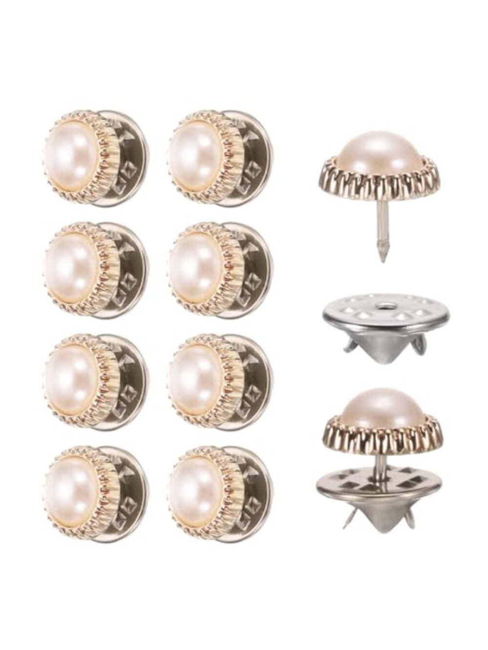 10 Pearl Brooch Buttons No Sew Multi-Use 11.5 mm